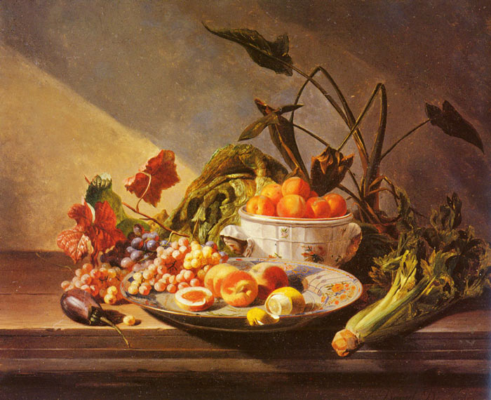 A Still Life With Fruit And Vegetables On A Table

Painting Reproductions