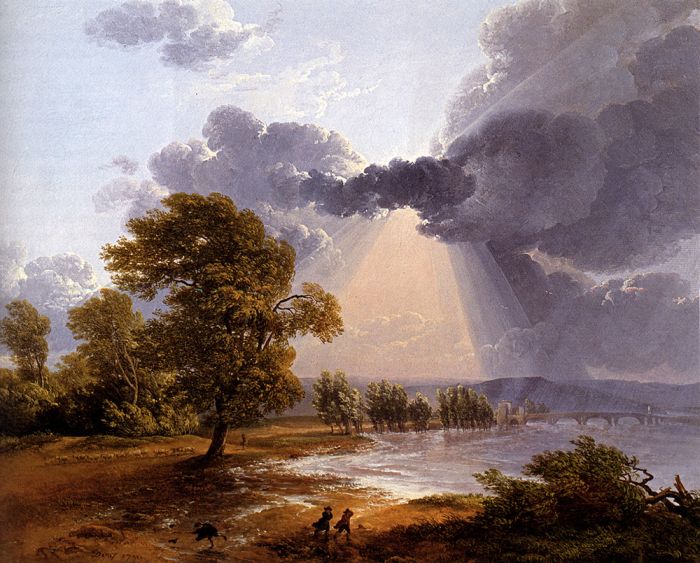 A River Landscape With An Approaching Storm, Figures Running In The Foreground, 1791

Painting Reproductions