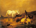 A Horse, Sheep and a Goat in a Landscape
Art Reproductions