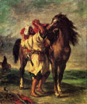 A Moroccan Saddling A Horse, 1855
Art Reproductions