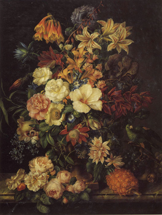 Blumenstuck mit Ananas und Papagei, 1833

Painting Reproductions