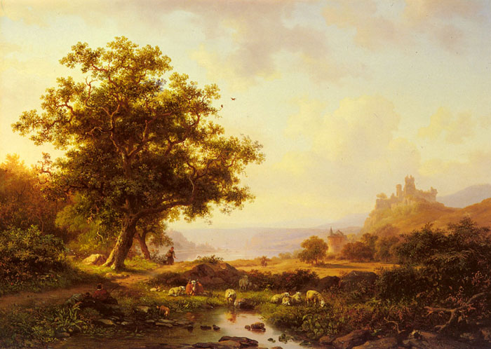 An Extensive River Landscape With A Castle On A Hill Beyond, 1865

Painting Reproductions