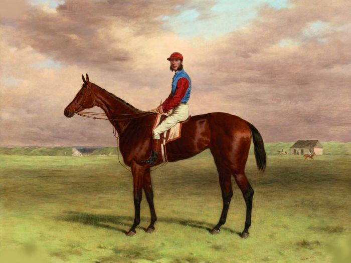 The Rev. John William King's ('Mr Launde's') bay filly 'Agility' with jockey up at Newmarket, 1870

Painting Reproductions