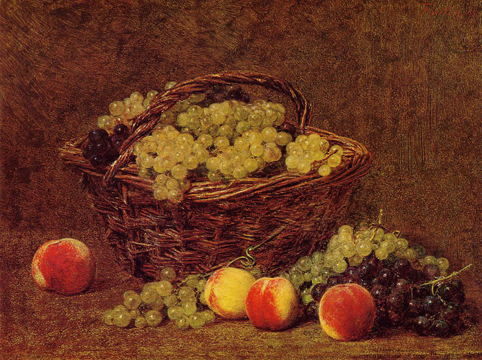 Basket of White Grapes and Peaches, 1895

Painting Reproductions