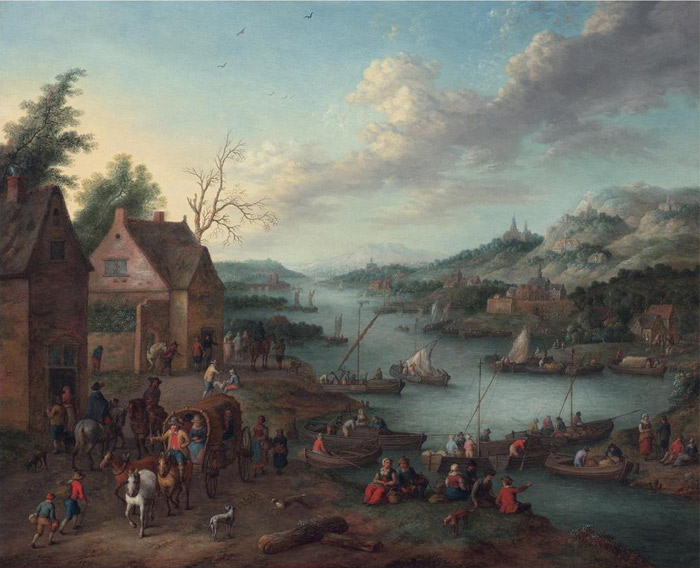 A River Landscape with Boats and a Departing coach, 1745

Painting Reproductions