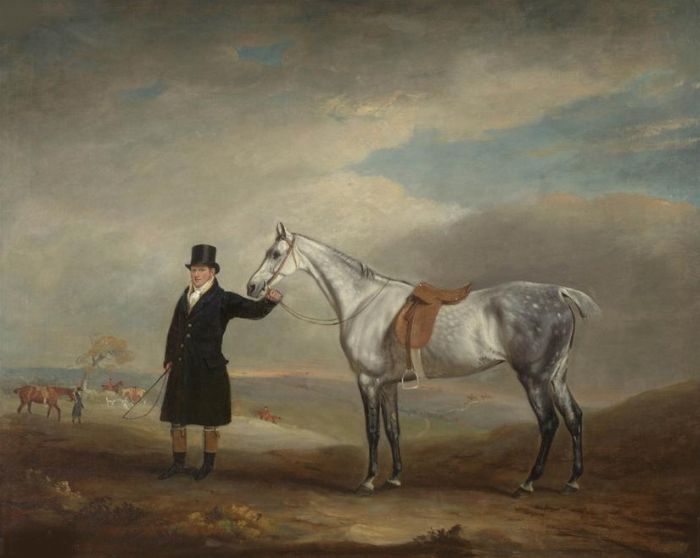 Lord Herbert's grey mare held by a groom, with a hunt beyond, 1816

Painting Reproductions