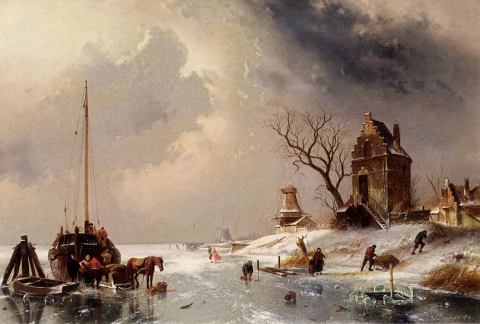 Figures Loading A Horse-Drawn Cart On The Ice, 1878

Painting Reproductions