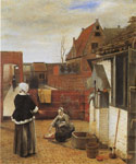 A Woman and Her Maid in the Courtyard, 1660
Art Reproductions