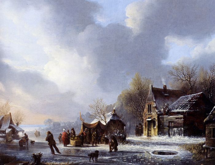 Skaters On A Frozen River Near A 'Koek En Zopie', 1843

Painting Reproductions