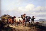 Horses Pulling A Hay Wagon In A Landscape
Art Reproductions