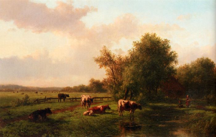 A Landscape With Cows On A Riverbank, A Farm Beyond

Painting Reproductions