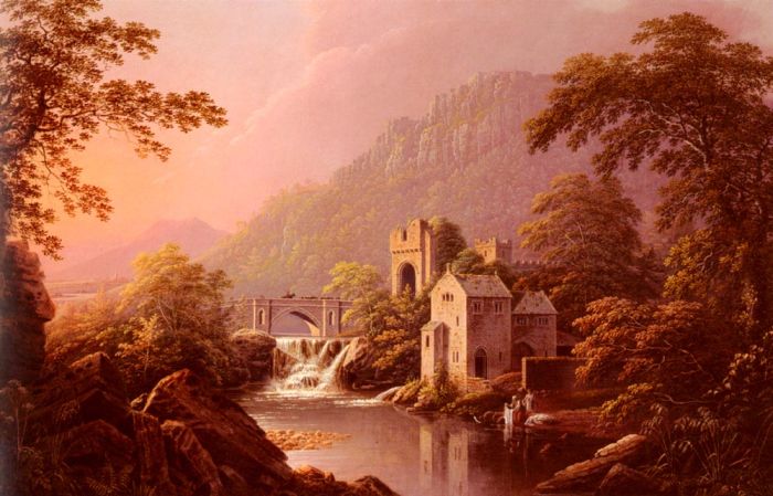 River Landscape With Bridge And Distant Mountains

Painting Reproductions