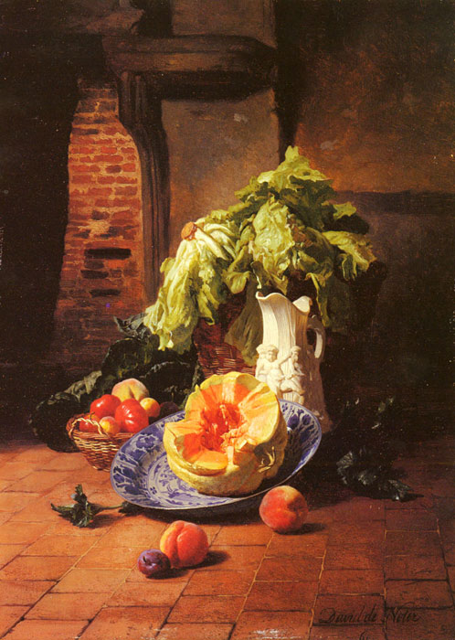 A Still Life With A White Porcelain Pitcher, Fruit And Vegetables

Painting Reproductions