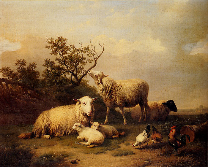 Sheep With Resting Lambs And Poultry In A Landscape, 1864

Painting Reproductions