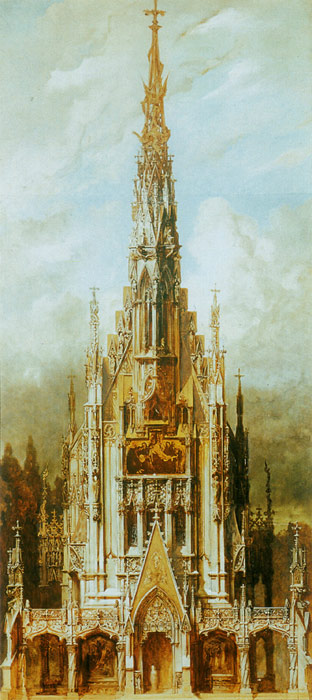 Gotische Grabkirche St. Michael, Turmfassade [Gothic cemetary, St. Michaels, front tower], 1883

Painting Reproductions