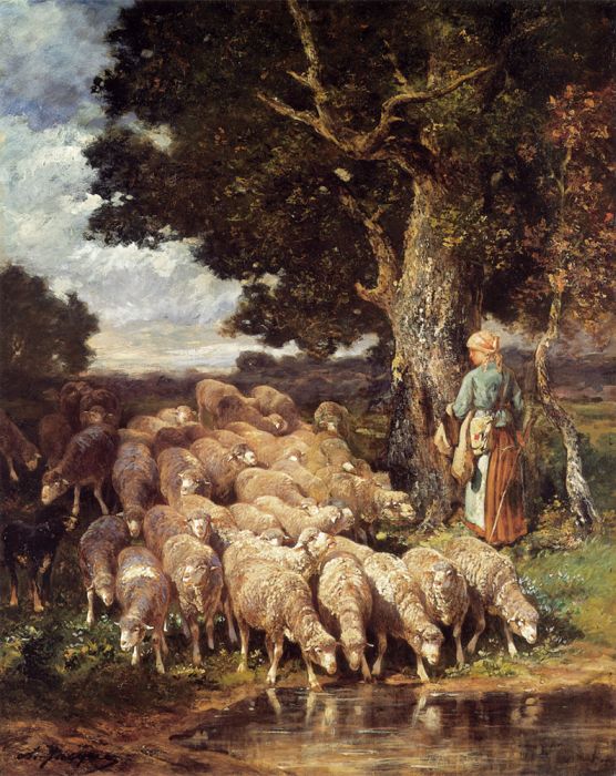 A Shepherdess with her Flock near a Stream

Painting Reproductions