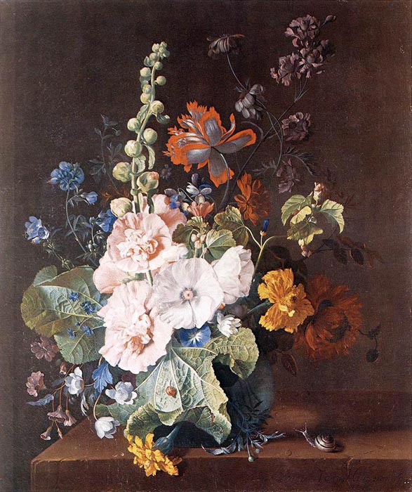 Hollyhocks and Other Flowers in a Vase, 1710

Painting Reproductions
