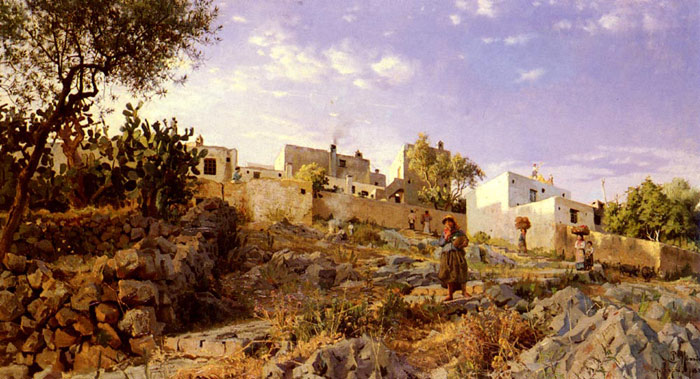 Paintings Monsted, Peder Mork