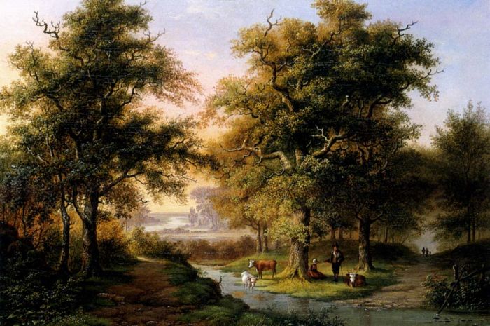 A Mountainous Woodland With The Kurhaus, Cleves, In The Distance, 1861

Painting Reproductions