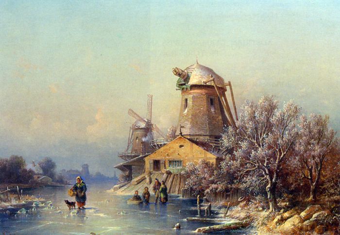 A Winter Landscape with Figures on a Frozen Waterway, 1863

Painting Reproductions
