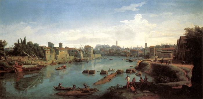 Rome, the Tiber near the Porto di Ripa Grande, 1711

Painting Reproductions