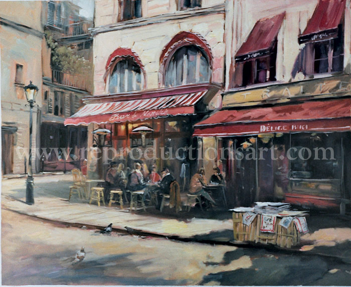 Landscape, Paris streets Painting