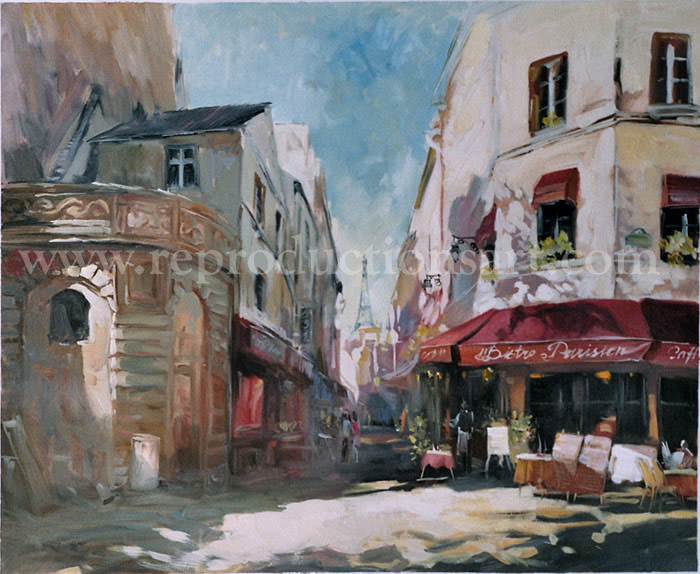 Landscape, Paris streets Painting