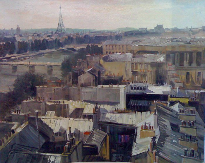 Landscape, Paris Rooftops Painting